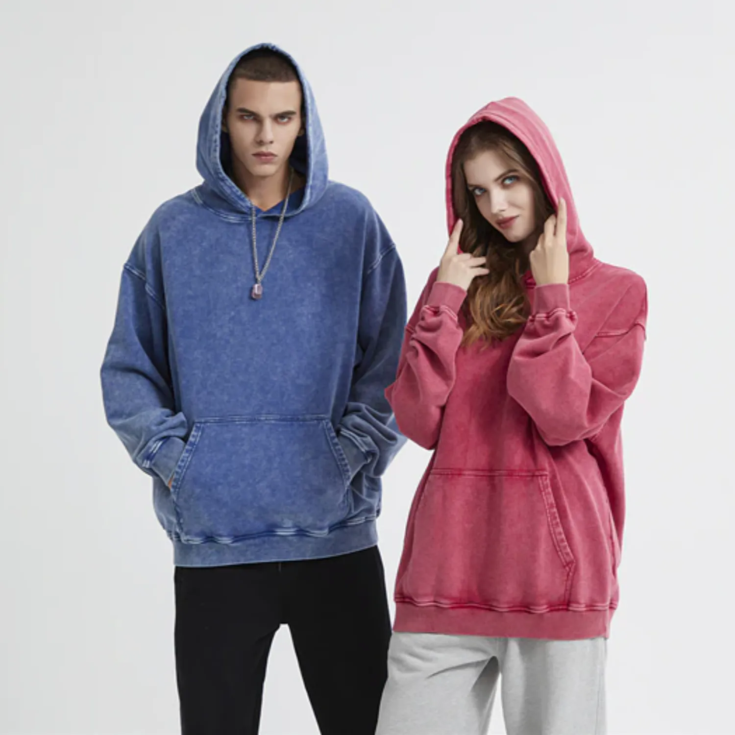 "DLVD" Sweat-shirt Hoodie à capuche Délavé Gris - URB1™