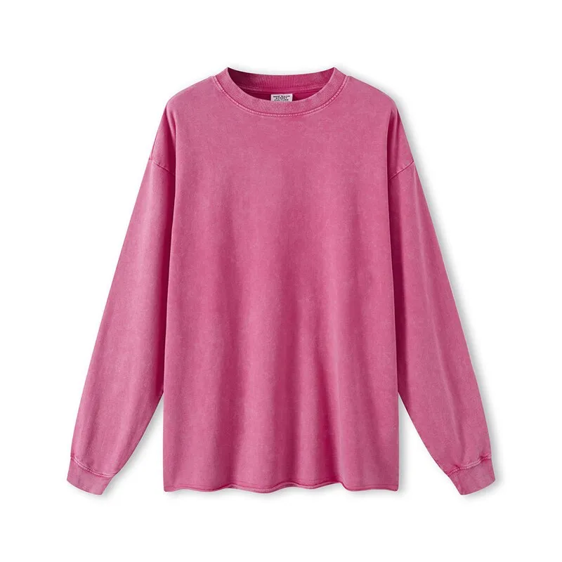 "DLVD" T-shirt Manches longues Molletonné Délavé Vert - URB1™