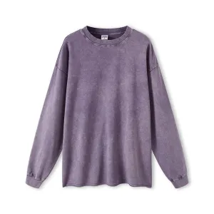 "DLVD" T-shirt Manches longues Molletonné Délavé Violet - URB1™