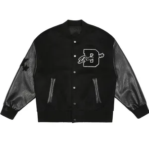 "DONT" Veste Bombers Versity Jacket Noir - URB1™