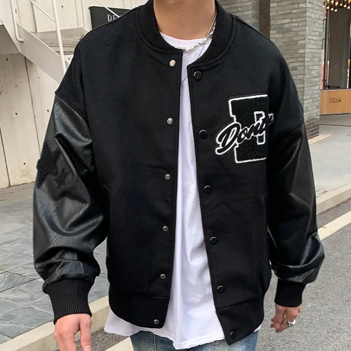 "DONT" Veste Bombers Versity Jacket Noir - URB1™
