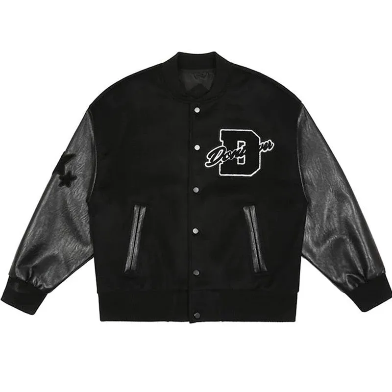 "DONT" Veste Bombers Versity Jacket Noir - URB1™