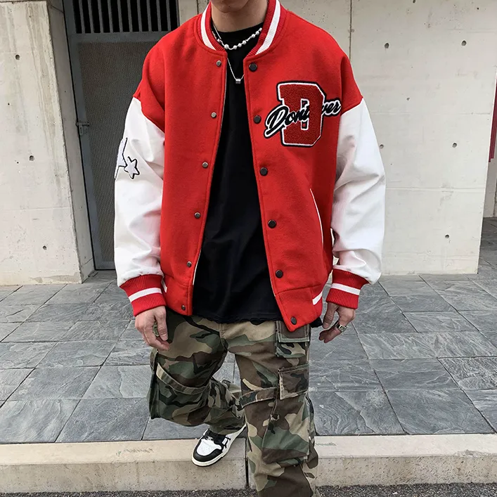 "DONT" Veste Bombers Versity Jacket Rouge - URB1™