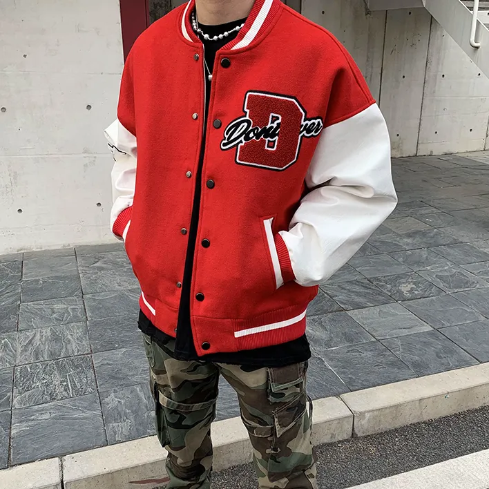 "DONT" Veste Bombers Versity Jacket Rouge - URB1™