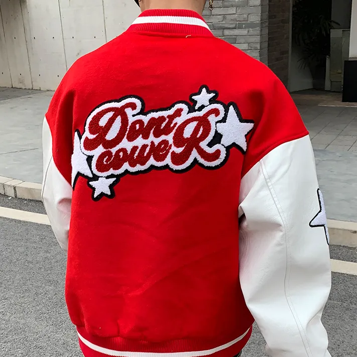 "DONT" Veste Bombers Versity Jacket Rouge - URB1™