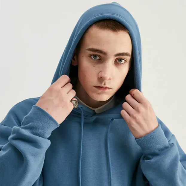 "ESSENTIAL" SWEATSHIRT VERT GRIS HOODIE À CAPUCHE - URB1™