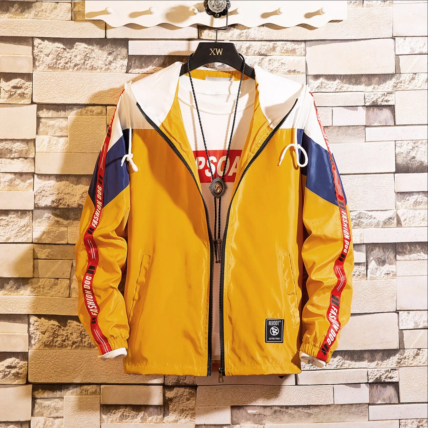 "FASHIOND" Veste Coupe Vent Jaune - URB1™