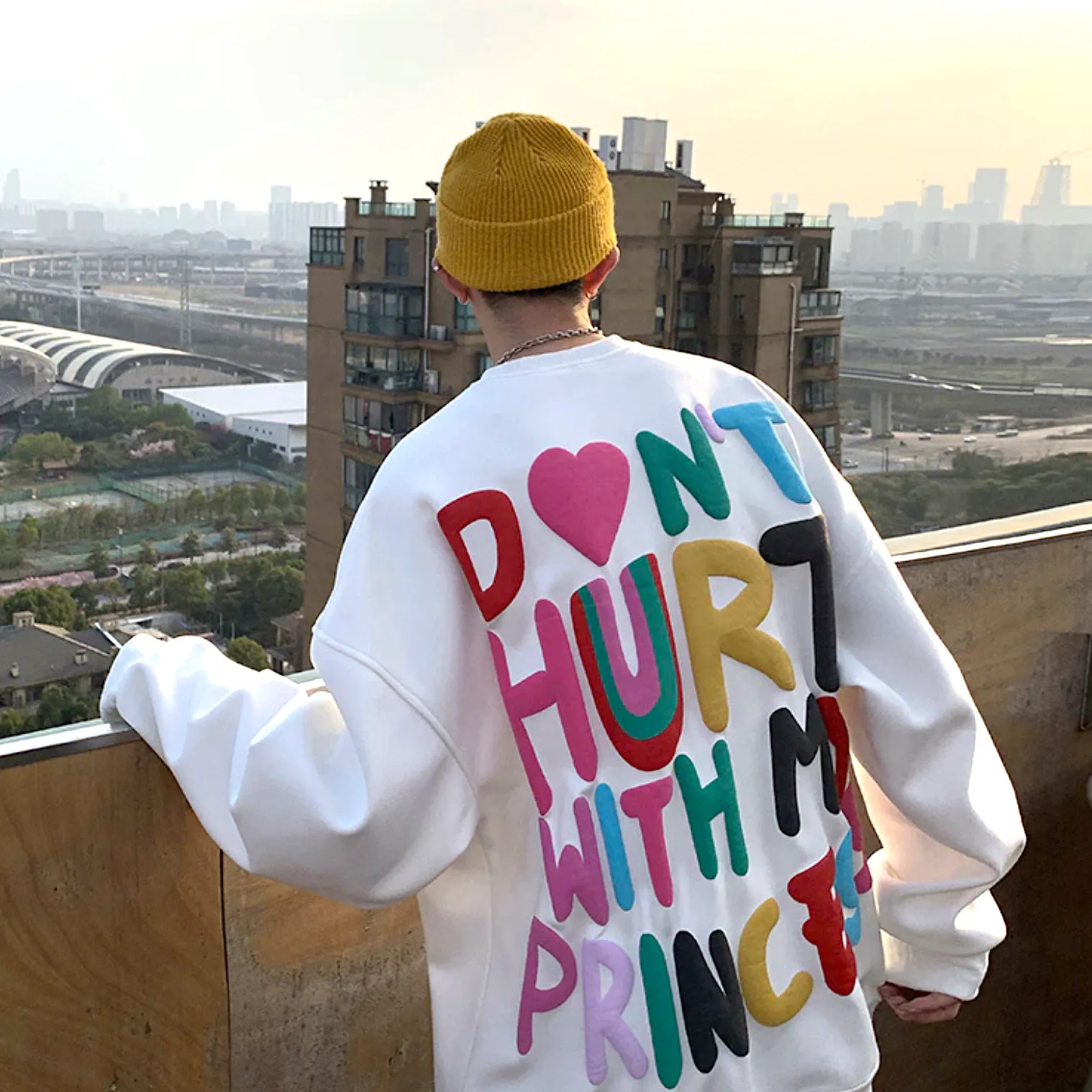 "HDRD" Sweat-shirt Hoodie imprimé coloré Blanc - URB1™