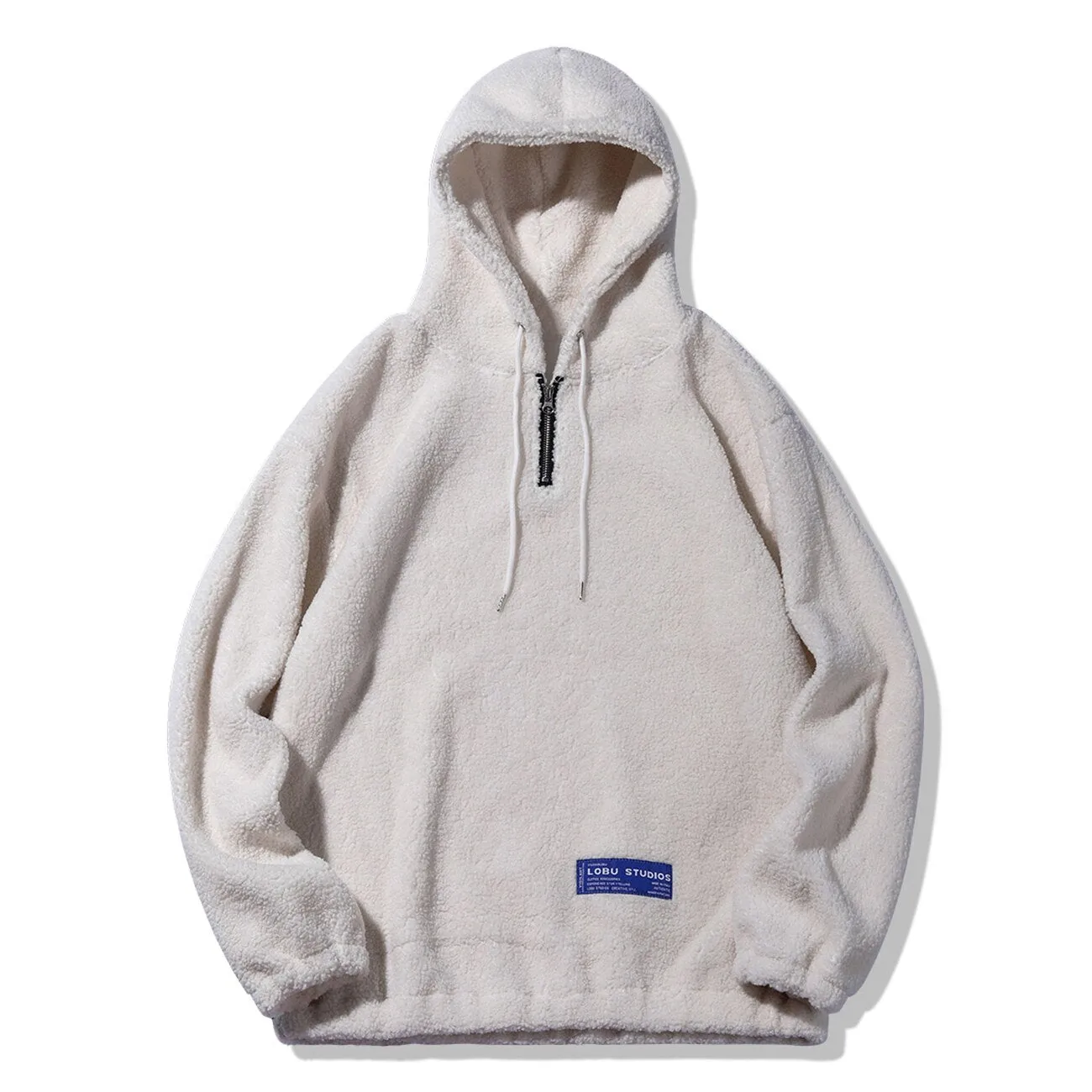 "LOBU" Sweat-shirt Hoodie à capuche Fourrure Noir - URB1™