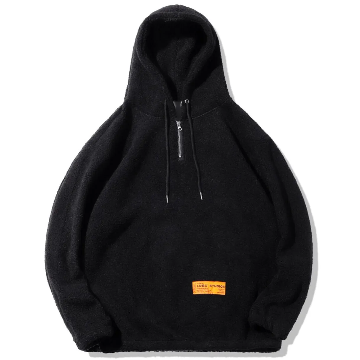 "LOBU" Sweat-shirt Hoodie à capuche Fourrure Noir - URB1™