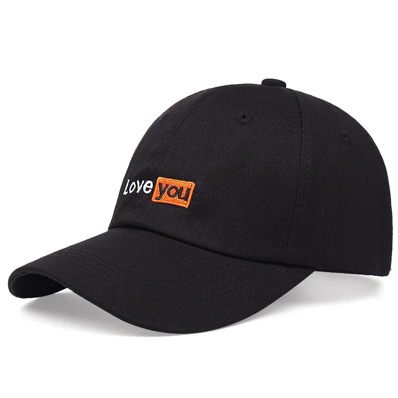 "LOVE YOU" Casquette Baseball Snapback Noir Brodée Streetwear - URB1™