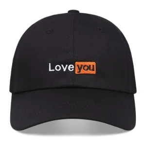"LOVE YOU" Casquette Baseball Snapback Noir Brodée Streetwear - URB1™