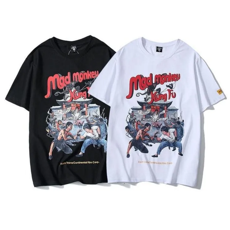 "MAD MONKEY" T-shirt Blanc imprimé streetwear - URB1™