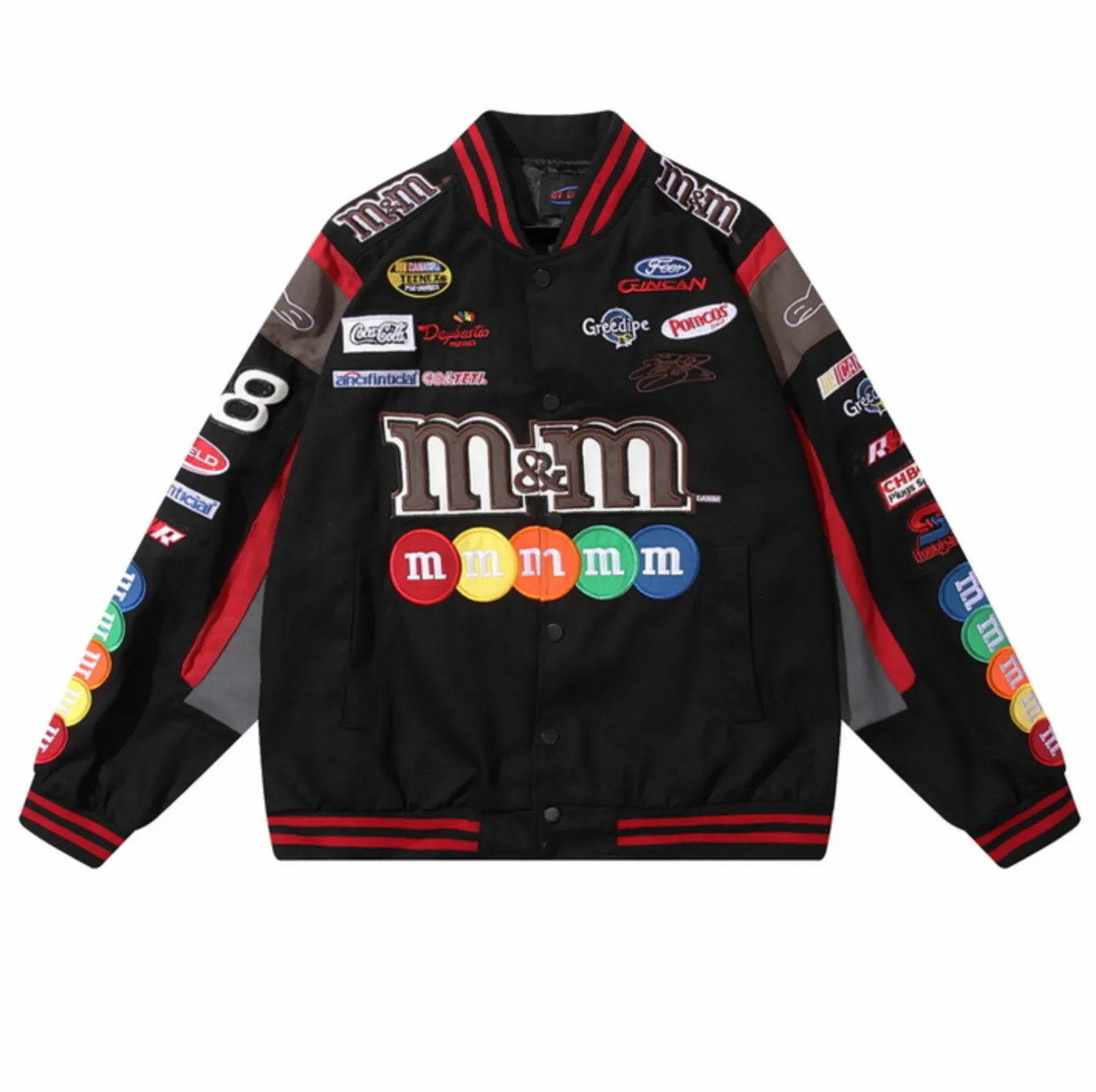 "M&M" Veste Universitaire Jacket Racing Brodée Beige - URB1™