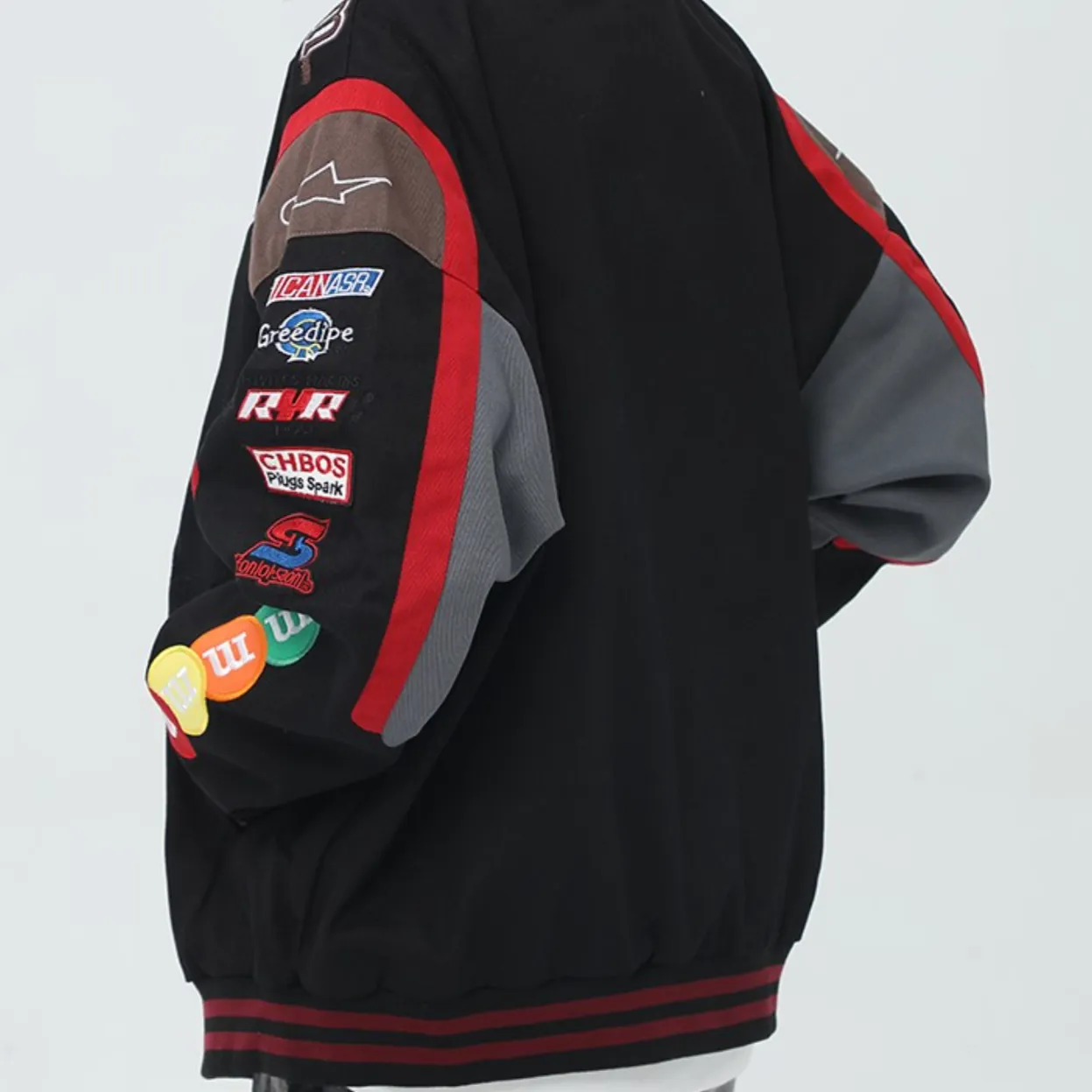 "M&M" Veste Universitaire Jacket Racing Brodée Beige - URB1™