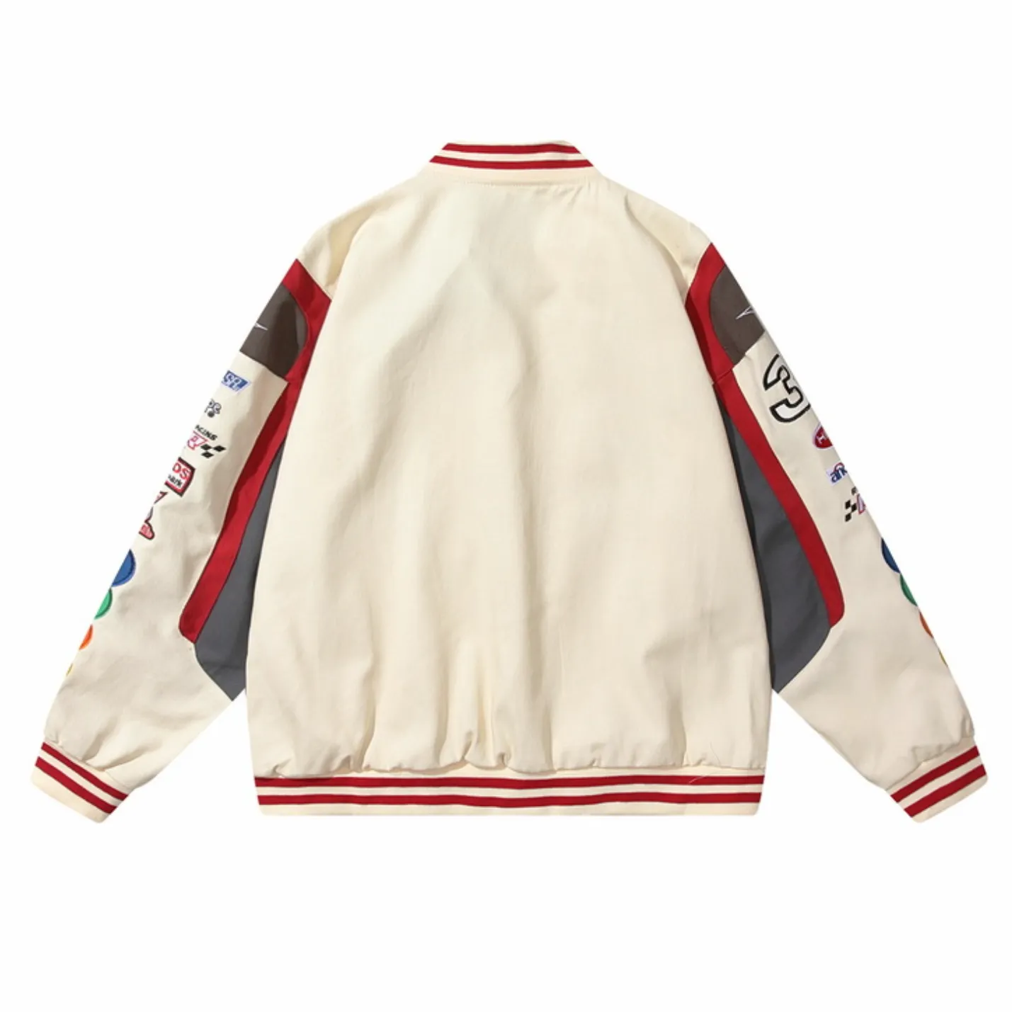 "M&M" Veste Universitaire Jacket Racing Brodée Beige - URB1™