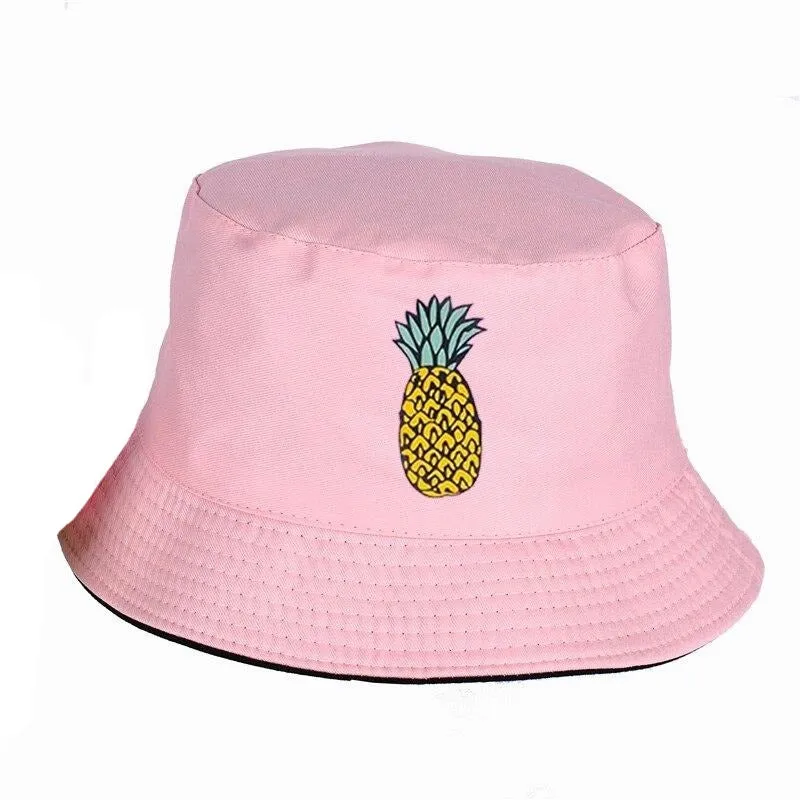 "PINEAPPLE" Chapeau Bob Noir Imprimé - URB1™