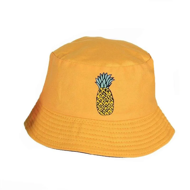 "PINEAPPLE" Chapeau Bob Noir Imprimé - URB1™