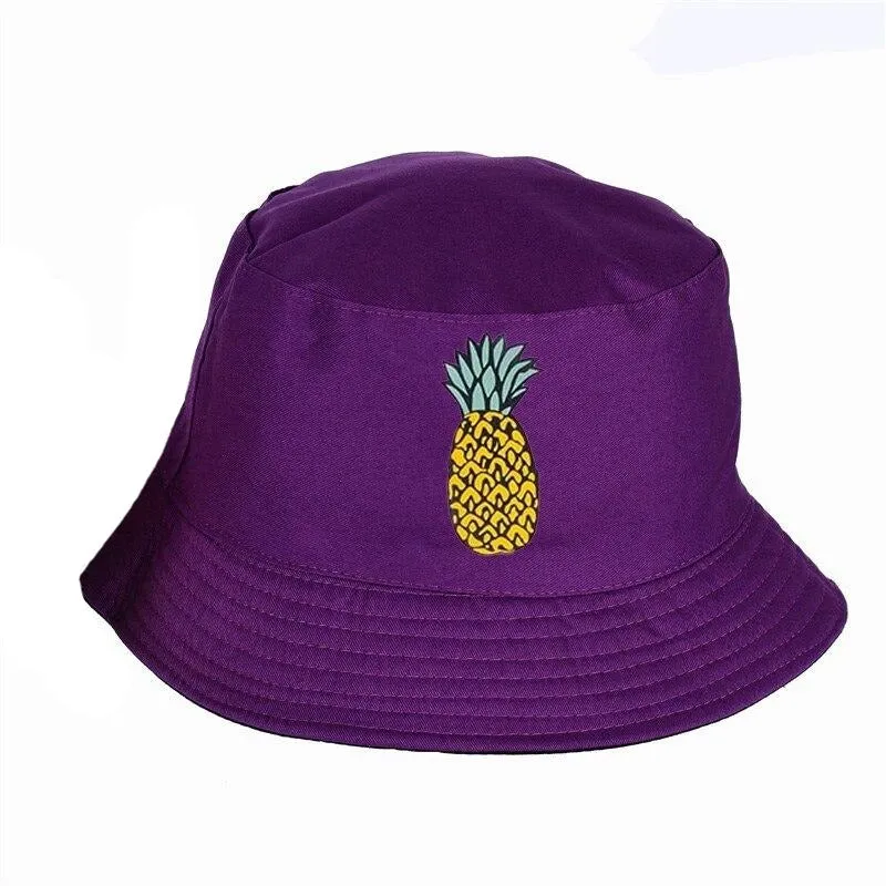 "PINEAPPLE" Chapeau Bob Noir Imprimé - URB1™
