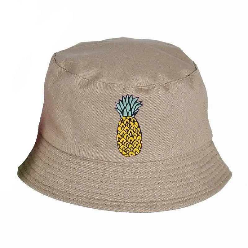 "PINEAPPLE" Chapeau Bob Noir Imprimé - URB1™