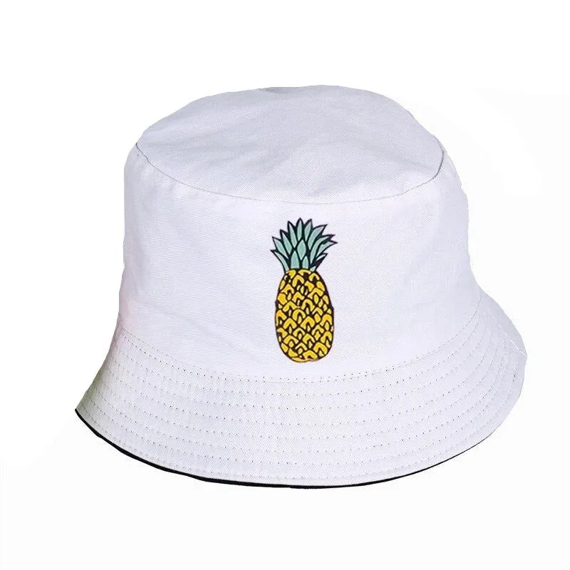 "PINEAPPLE" Chapeau Bob Noir Imprimé - URB1™