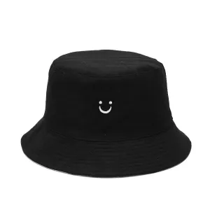 "SMILE" Chapeau Bob Noir réversible Brodé - URB1™