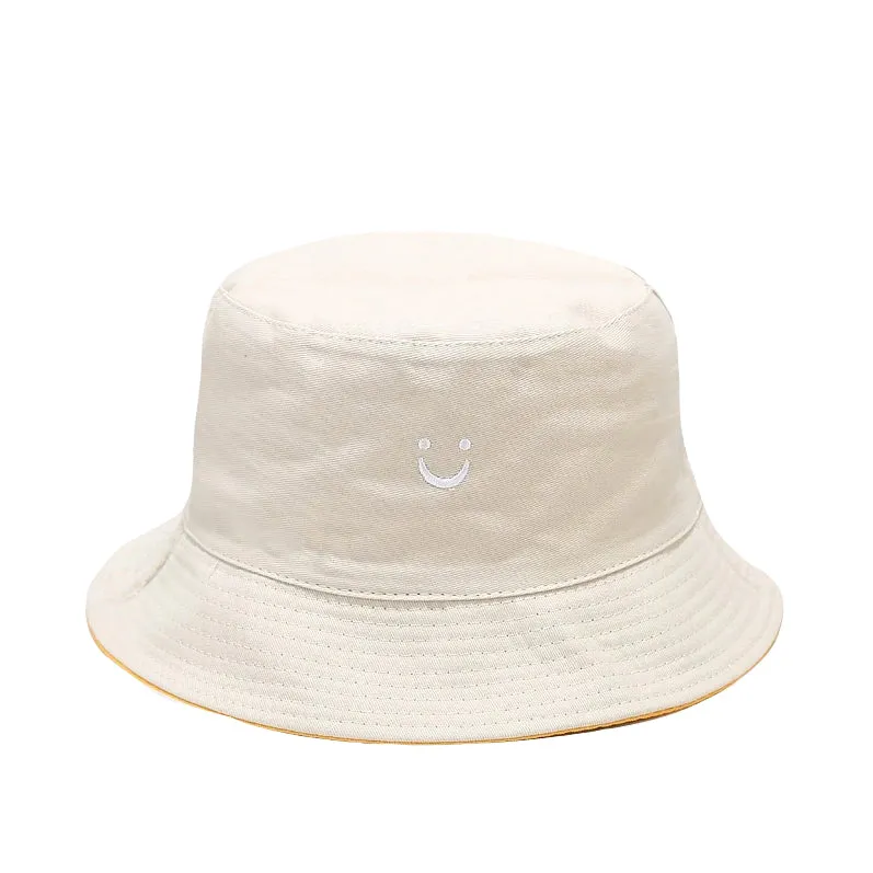 "SMILE" Chapeau Bob Noir réversible Brodé - URB1™