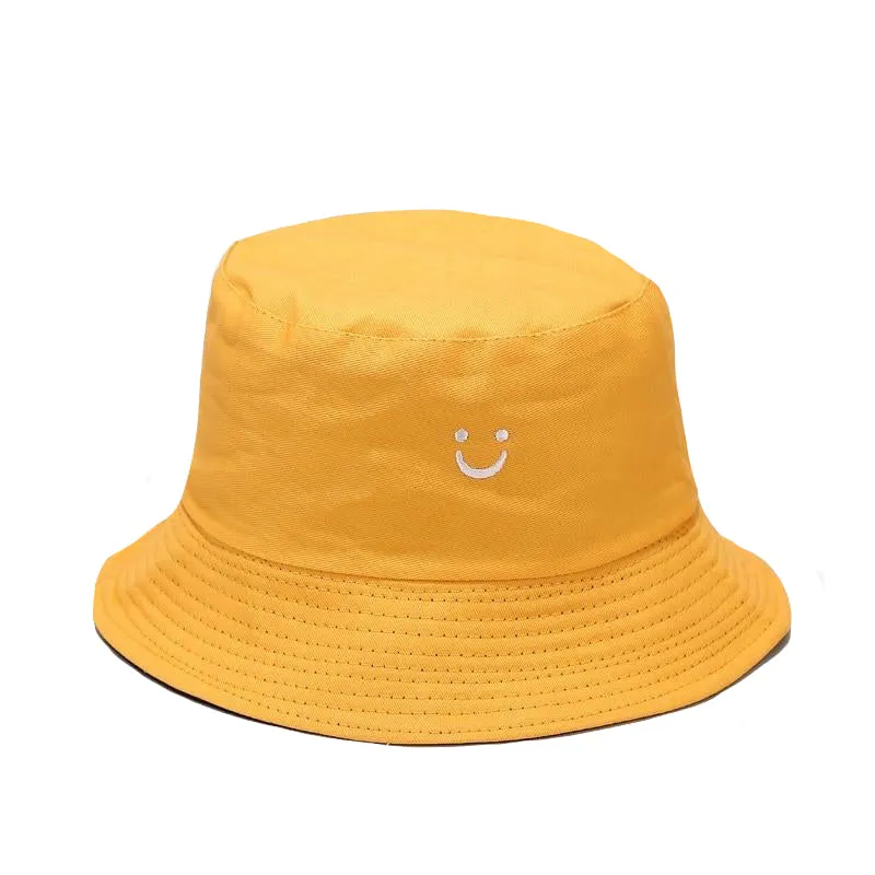 "SMILE" Chapeau Bob Noir réversible Brodé - URB1™