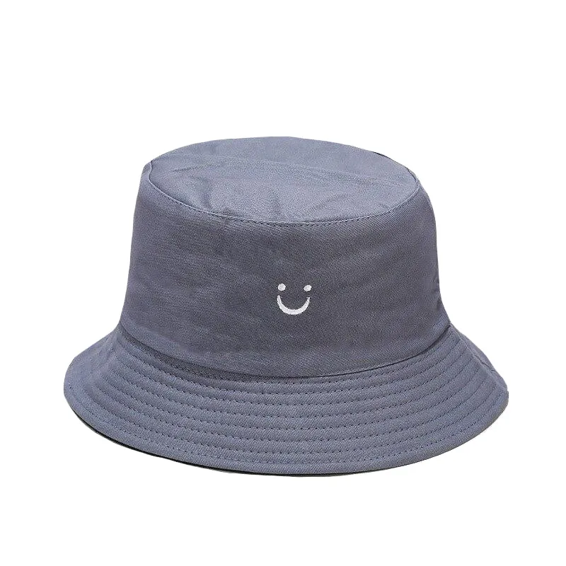"SMILE" Chapeau Bob Noir réversible Brodé - URB1™