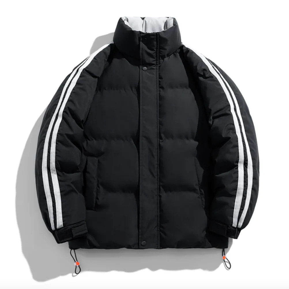 "STRP" Parka Doudoune Matelassée Marron à Bandes - URB1™