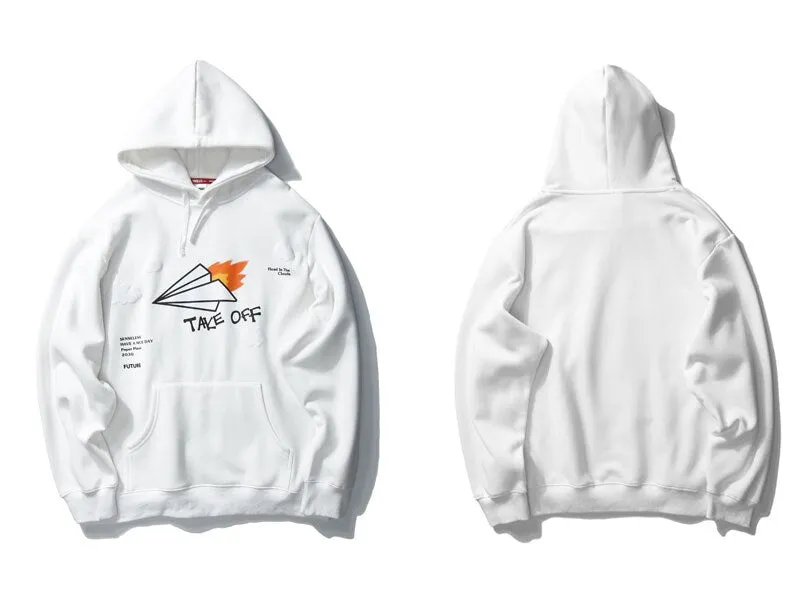 "TAKE OFF" Sweat-shirt Hoodie à capuche Blanc - URB1™