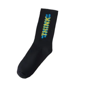 "THINK" Chaussettes Noires Montantes Streetwear - URB1™