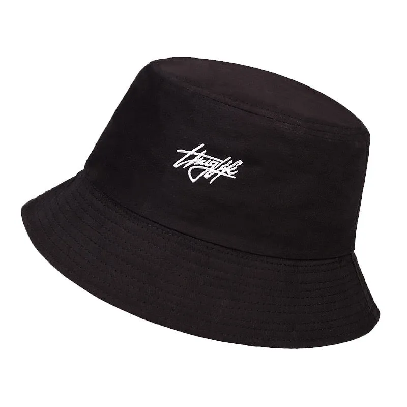 "THUG LIFE" Chapeau Bob Brodé Réversible Blanc - URB1™