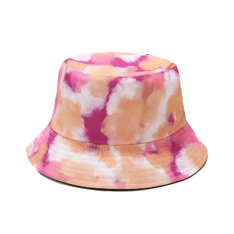 "TIE AND DYE" Chapeau Bob Imprimé Violet Bleu Blanc - URB1™