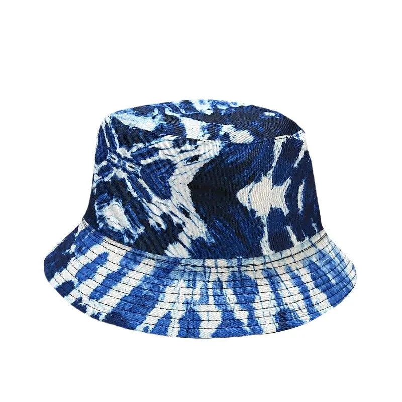 "TIE AND DYE" Chapeau Bob Imprimé Violet Bleu Blanc - URB1™