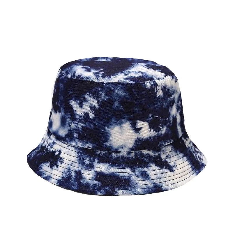 "TIE AND DYE" Chapeau Bob Imprimé Violet Bleu Blanc - URB1™