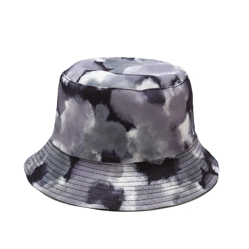 "TIE AND DYE" Chapeau Bob Imprimé Violet Bleu Blanc - URB1™