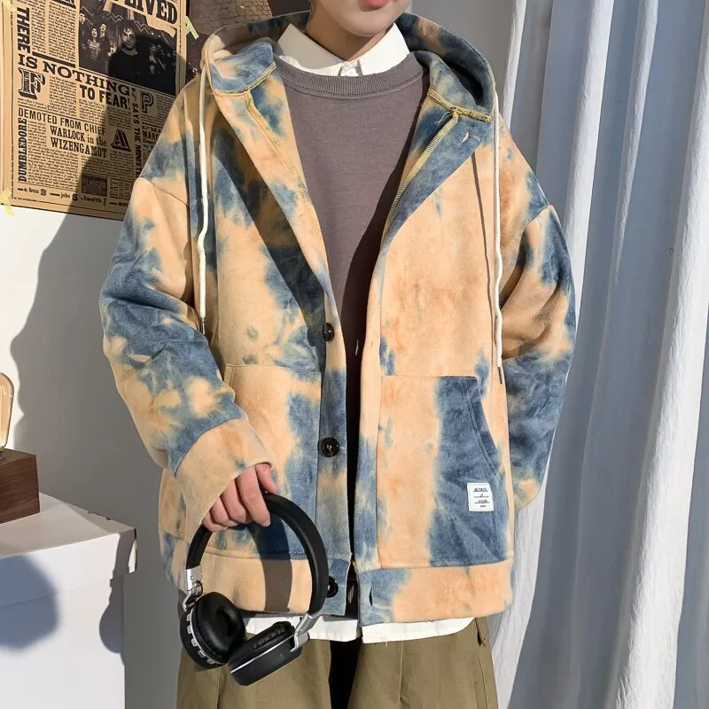 "TIE AND DYE" Sweatshirt Hoodie à capuche Bleu - URB1™