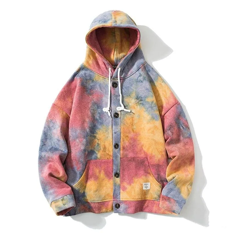 "TIE AND DYE" Sweatshirt Hoodie à capuche Bleu - URB1™
