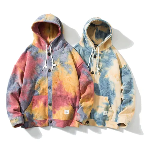 "TIE AND DYE" Sweatshirt Hoodie à capuche Bleu - URB1™