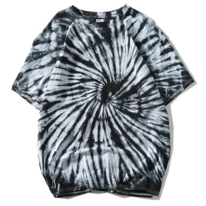 "Tie And Dye" T-shirt Gris Clair Délavé oversize - URB1™
