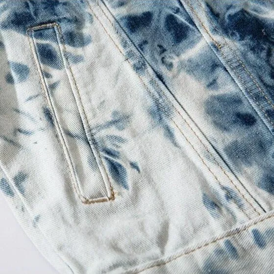 "TIEDYEING" VESTE EN JEAN DENIM BLEU - URB1™