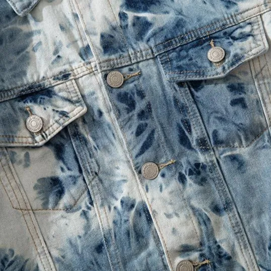 "TIEDYEING" VESTE EN JEAN DENIM BLEU - URB1™
