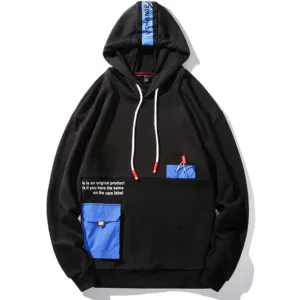 "V-CHANGE" Sweatshirt Noir Hoodie à Capuche - URB1™