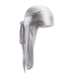 "WAVES" Durag Gris Argenté en Satin - URB1™