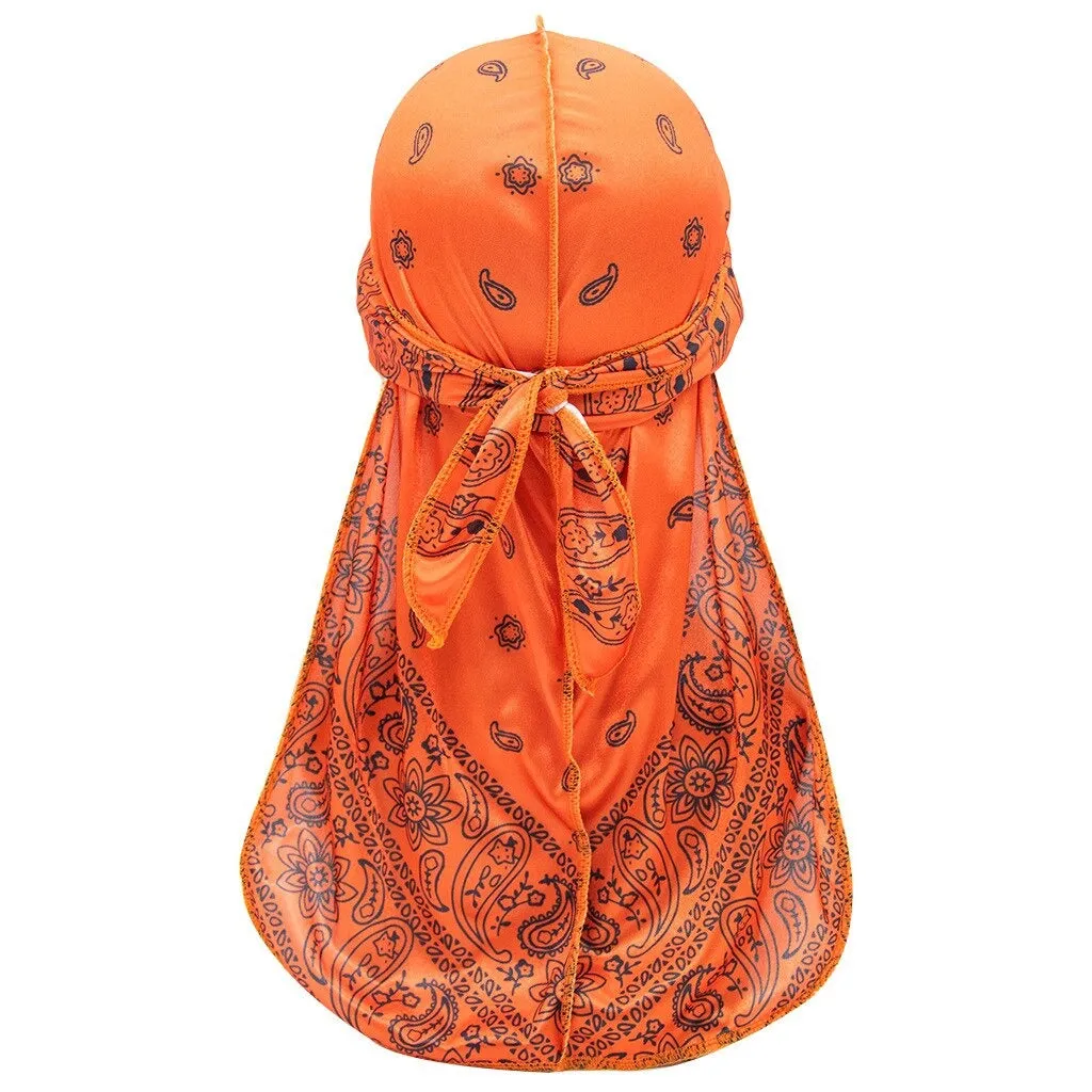 "WAVES" Durag Noir Imprimé Bandana - URB1™