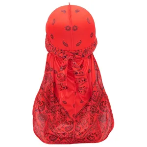 "WAVES" Durag Rouge Imprimé Bandana - URB1™