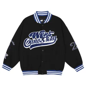 "WENT" Veste Bombers Versity Jacket Noir - URB1™
