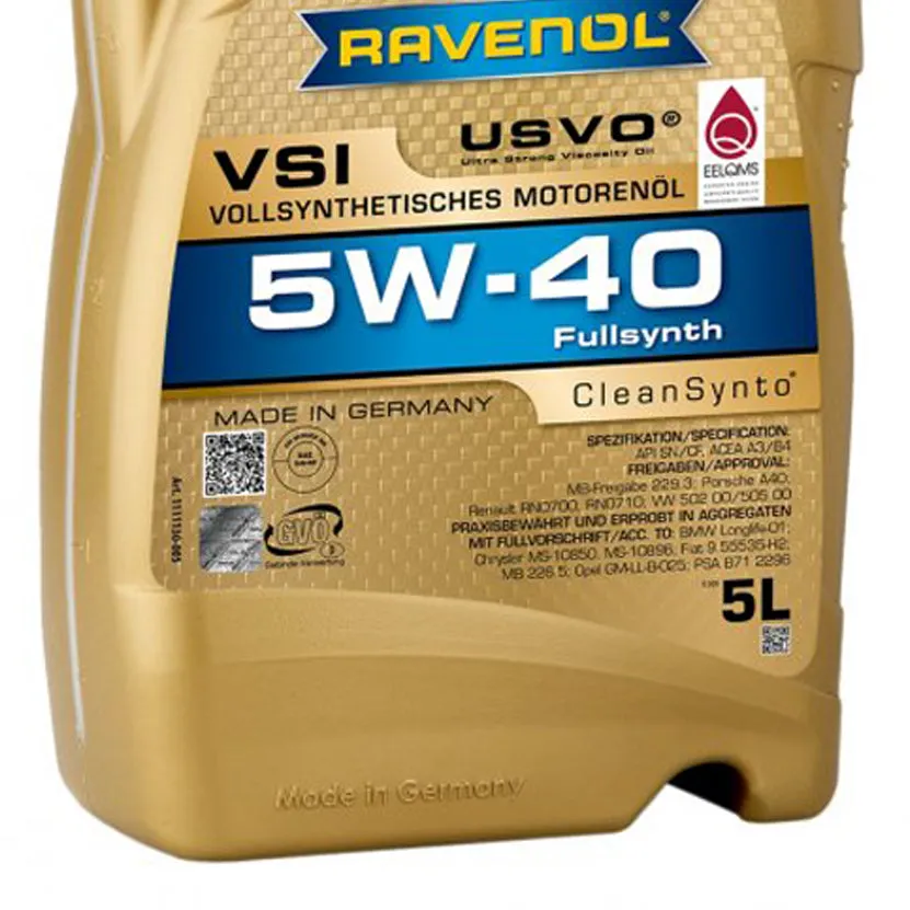 Ravenol Fully Synthetic Clean Synto USVO VSI 5W40 4 Liters