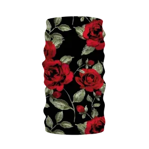 Red Roses on Black Neck Warmer Morf Scarf